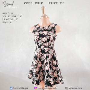 Dress - Printed Floral Black