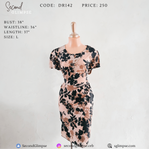 Dress - Pink Printed Black Floral