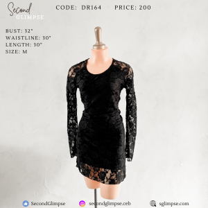 Dress - Black Embroidered