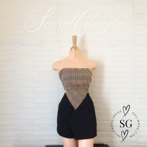 Strapless Plaid Handkerchief Top